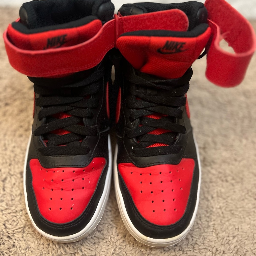Nike Red and Black High-Top Sneakers
